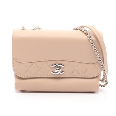 シャネル CHANEL マトラッセ ショルダーバッグ バッグ ラムスキン(羊革) レディース ベージュ系 【中古】