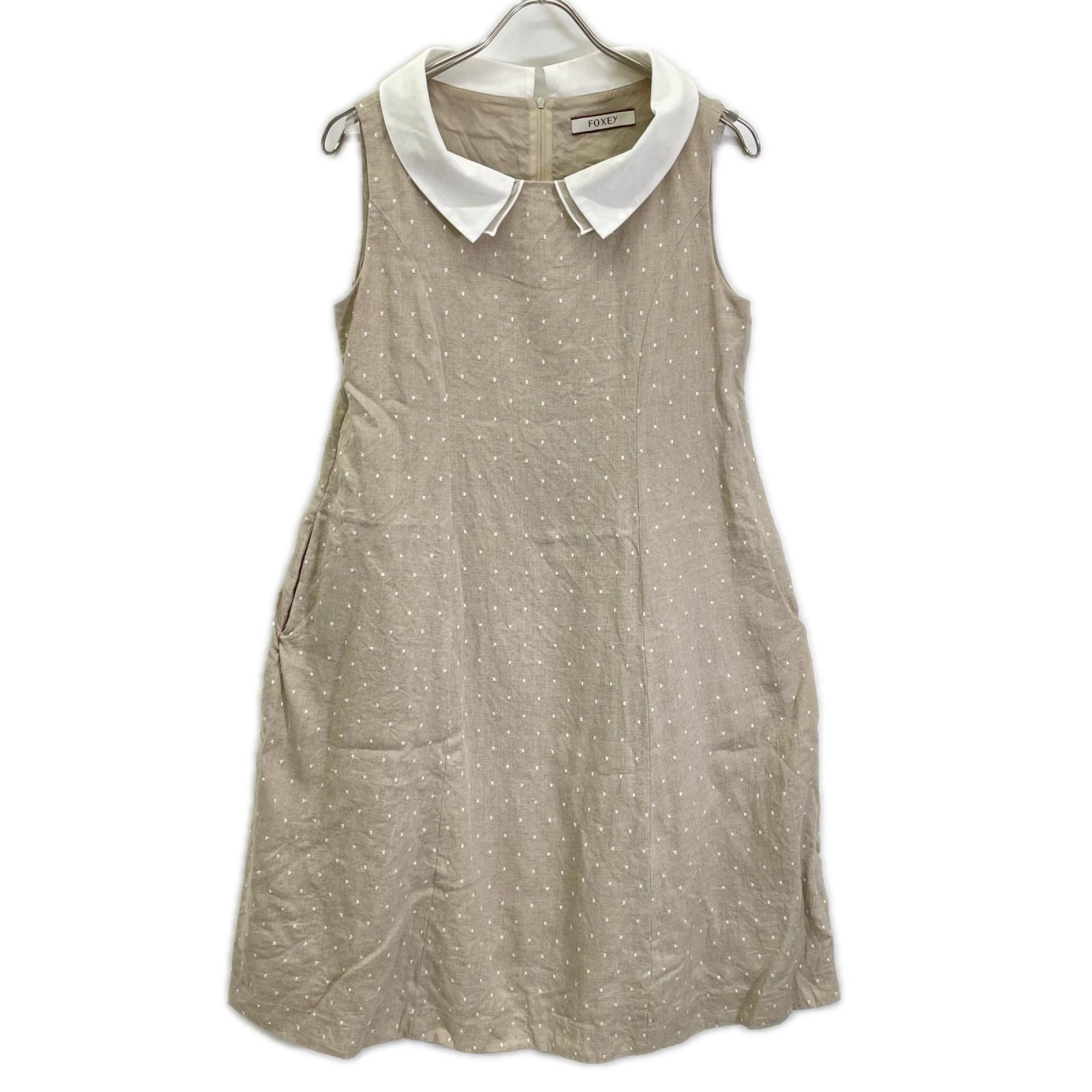 フォクシー 35399 ベージュ Linen Sucre ワンピース 42