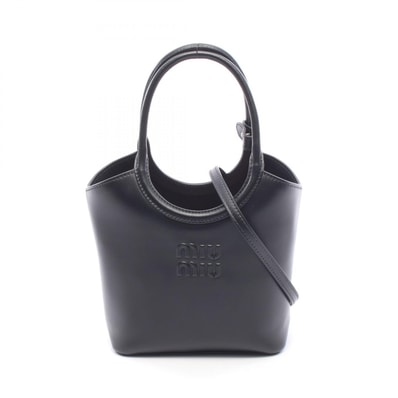 ミュウ ミュウ Miu Miu アイビー 2WAY ハンドバッグ バッグ レザー レディース ブラック系 5BA3302E6YF0002 【新品】