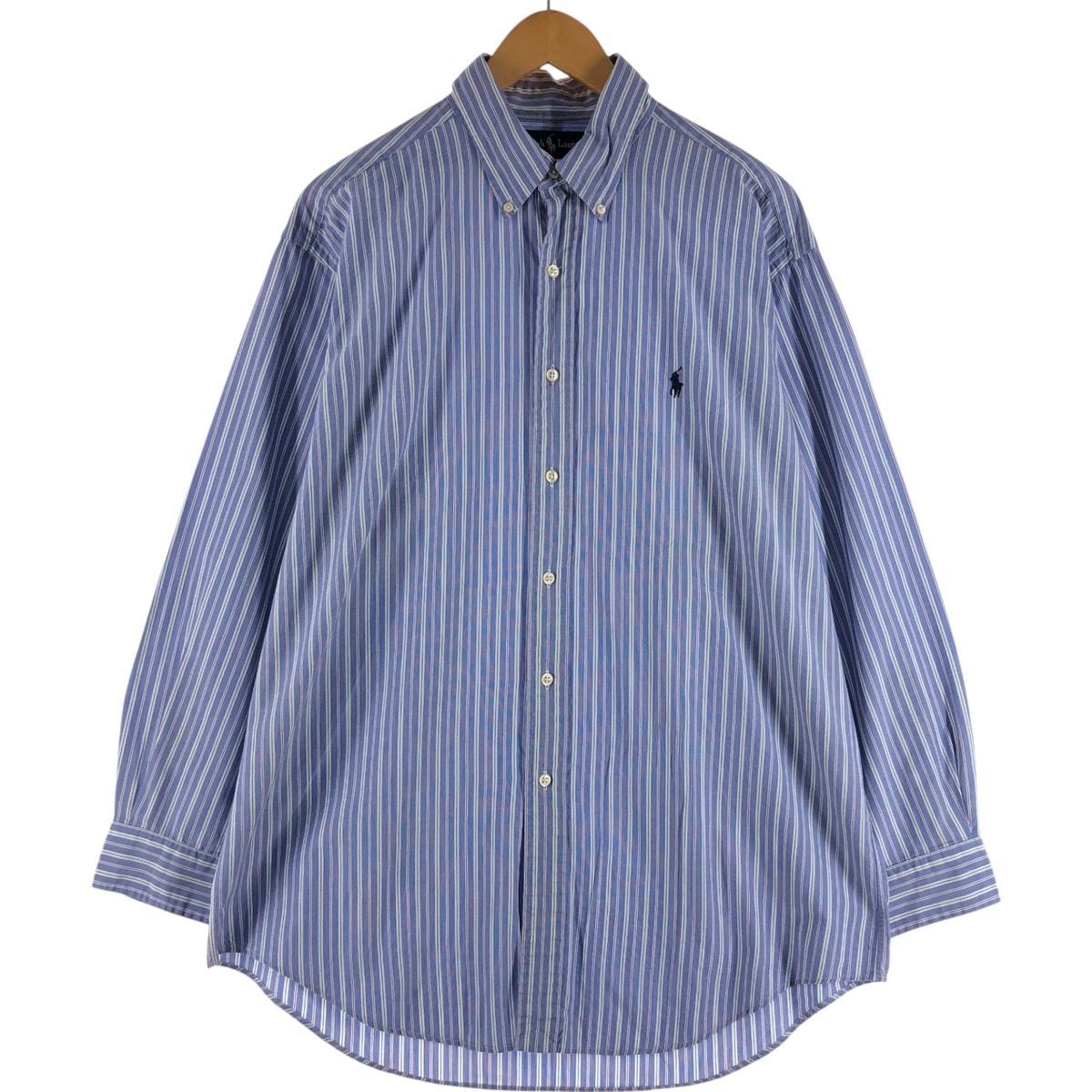 古着 ラルフローレン Ralph Lauren YARMOUTH 長袖 ボタンダウンストライプシャツ メンズXL相当/eaa534792