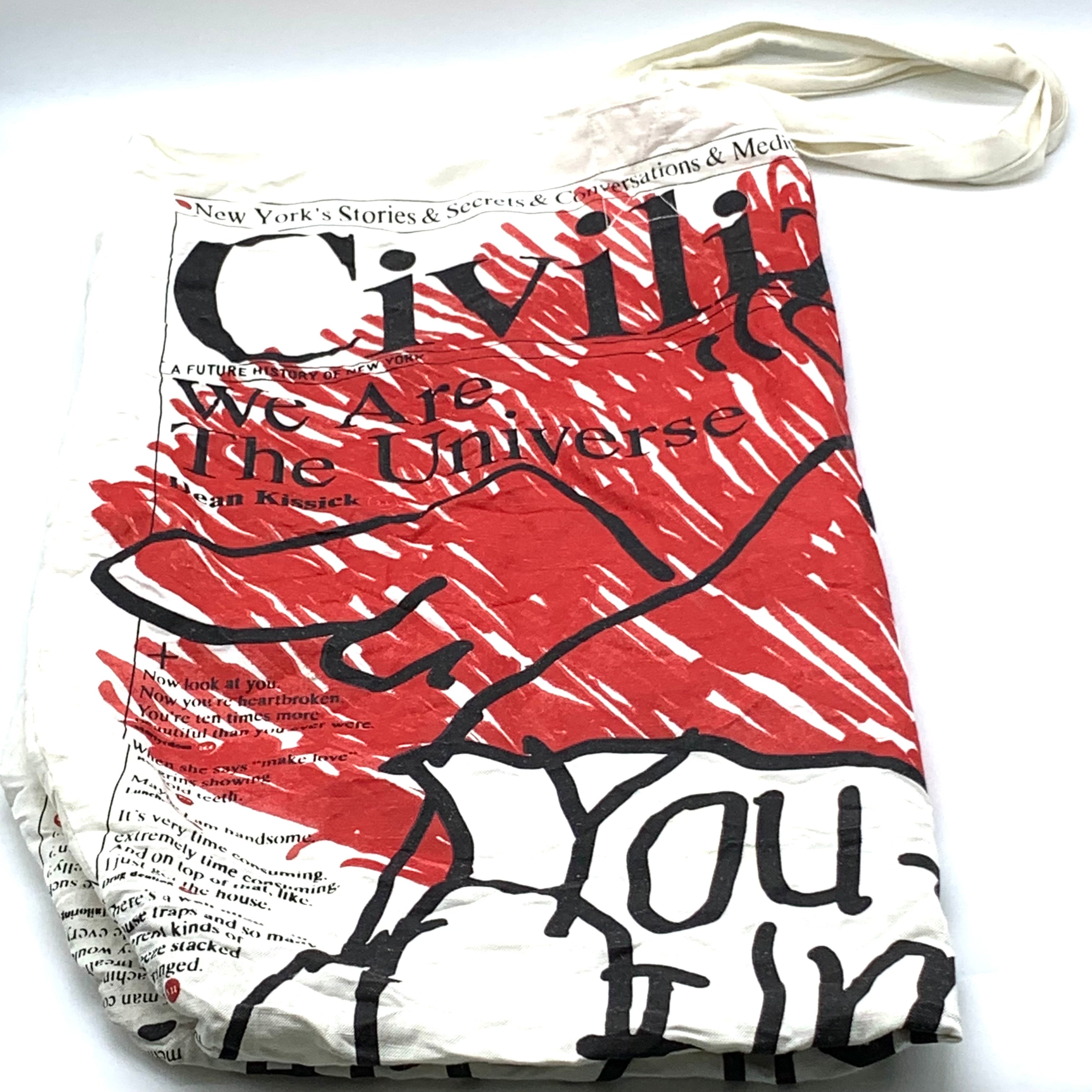 COMME des GARCONS JUNYA WATANABE MAN Civilization Print Bag White