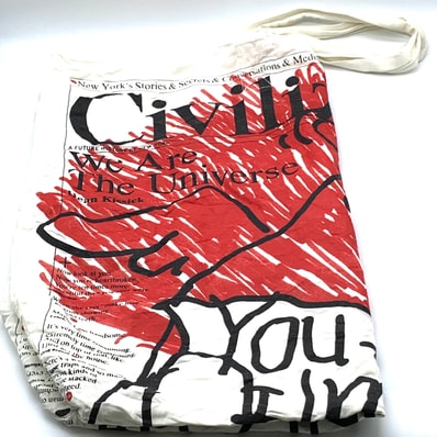 COMME des GARCONS JUNYA WATANABE MAN Civilization Print Bag White