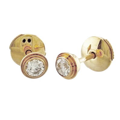 カルティエ ダムール ディアマンレジェ 約0.18ct ピアス 18金 K18イエローゴールド ダイヤモンド レディース CARTIER 中古