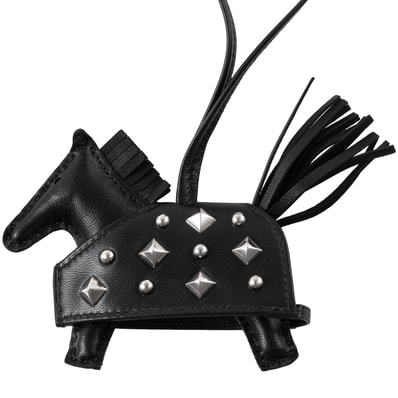 【未使用】HERMES エルメス ロデオ PM ロベオ ロック チャーム ホース アニョーミロ ブラック【中古】