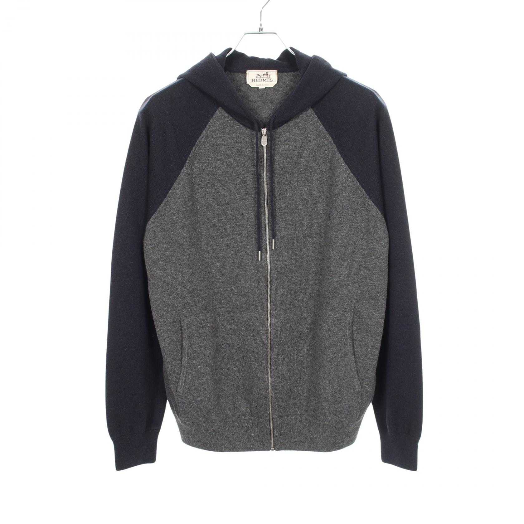 エルメス HERMES ニット パーカー 衣料品 トップス カシミヤ レディース グレー系 / ネイビー系 【中古】