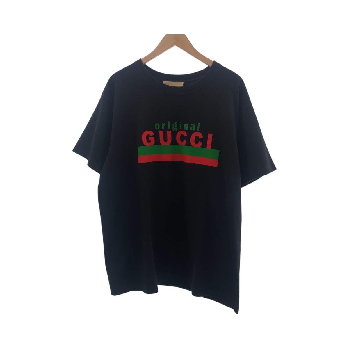 美品 GUCCI グッチ ロゴ サイズS ブラック マルチカラー コットン 半袖Tシャツ カットソー 602348 【中古】