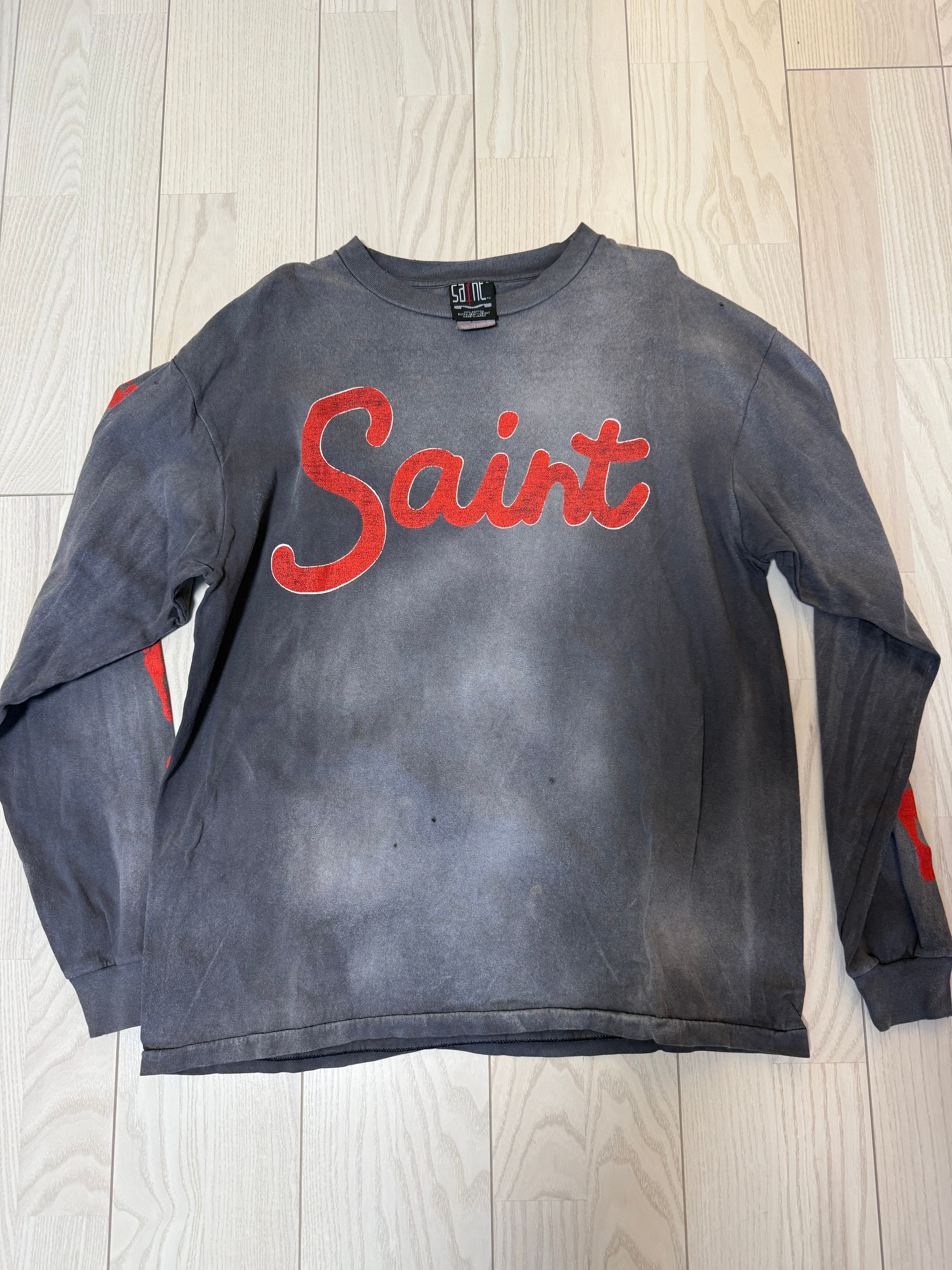 Saint Mxxxxxx LS Tee Foot Print "Black"