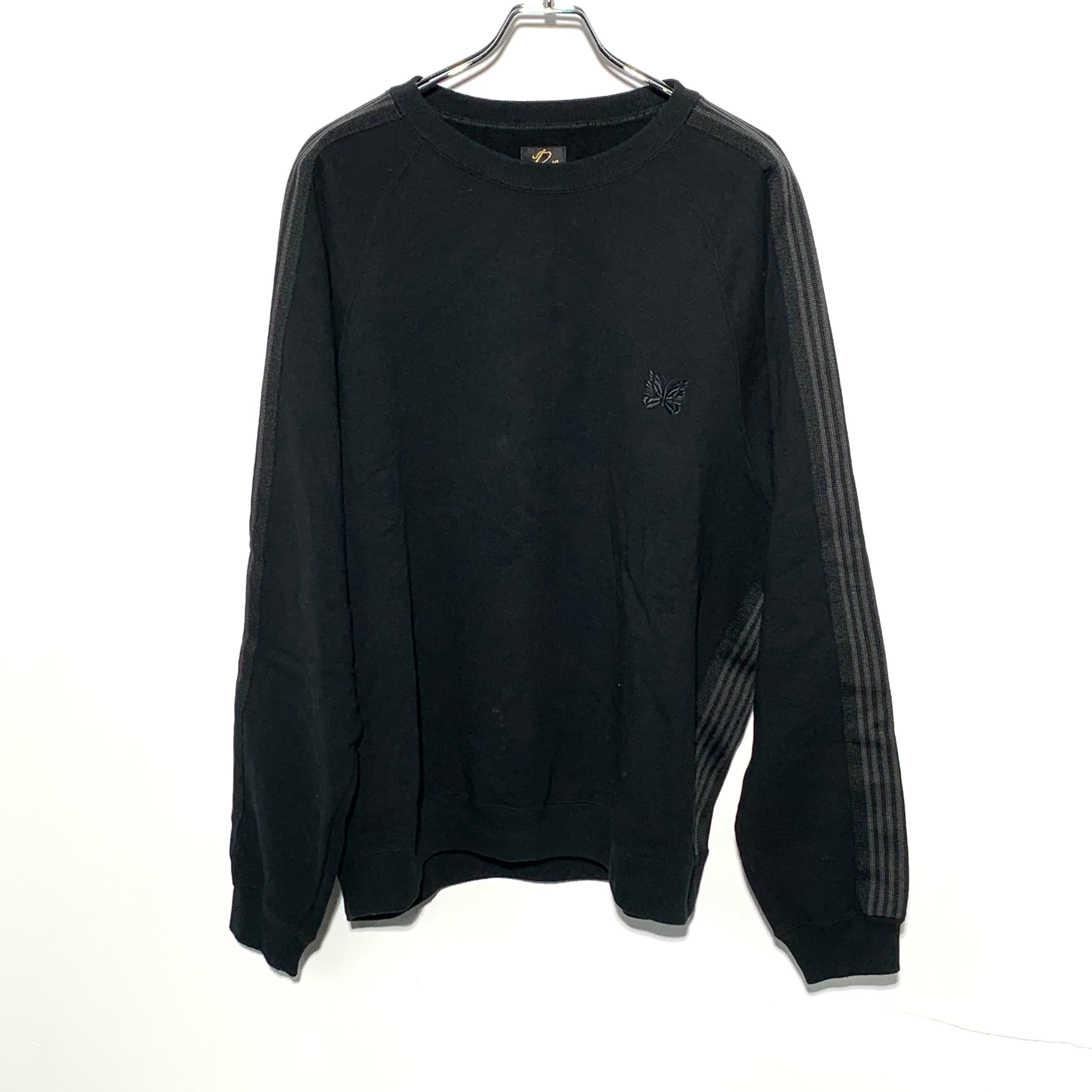 Needles×STUDIOUS Track Crew Neck Shirt Sweat Black