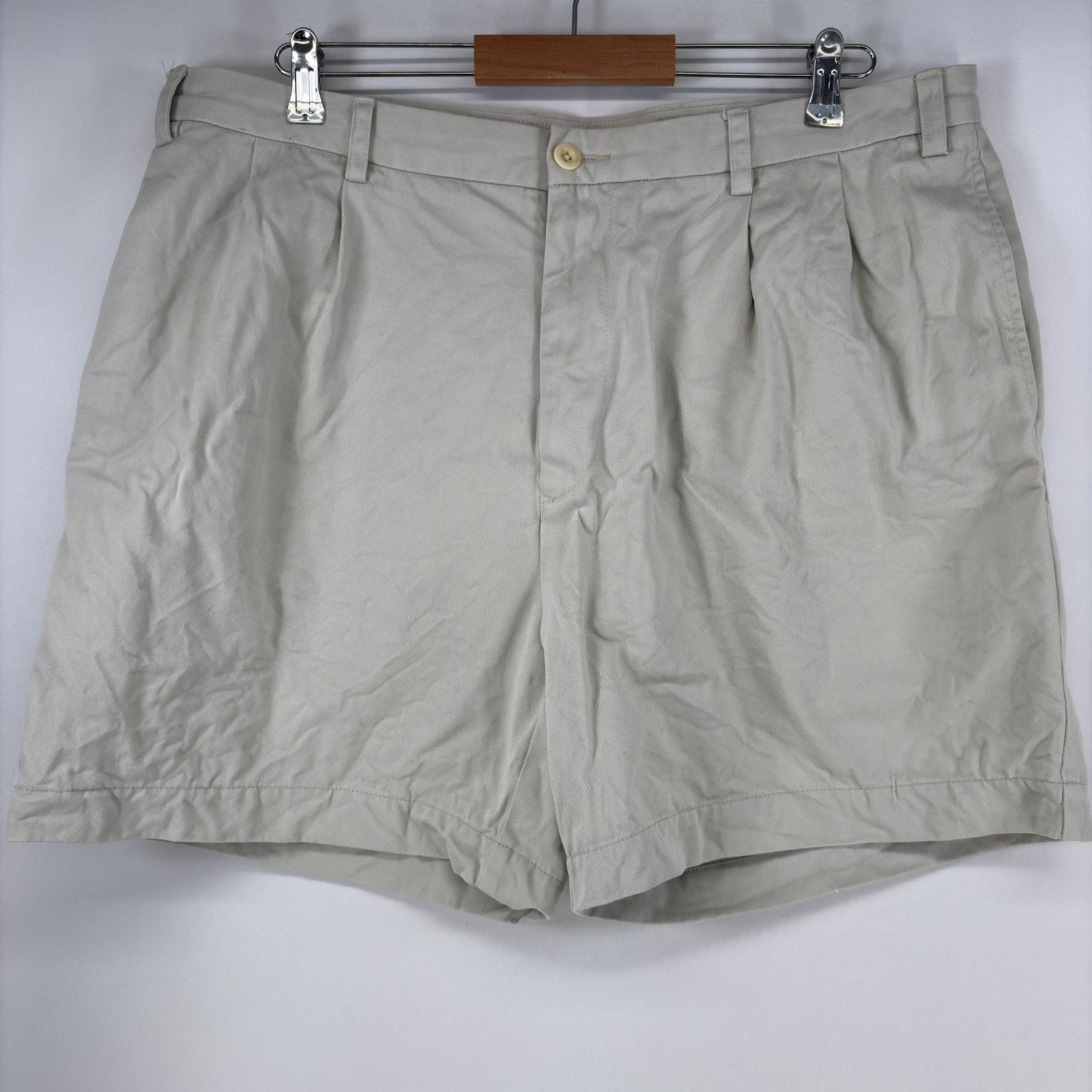 古着 ノーティカ NAUTICA ショートパンツ ワンポイント ジップ ツータック ハーフパンツ w38 アイボリー メンズ