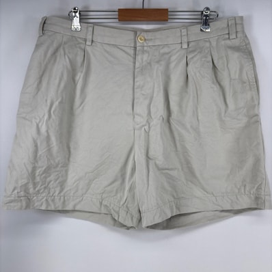 古着 ノーティカ NAUTICA ショートパンツ ワンポイント ジップ ツータック ハーフパンツ w38 アイボリー メンズ