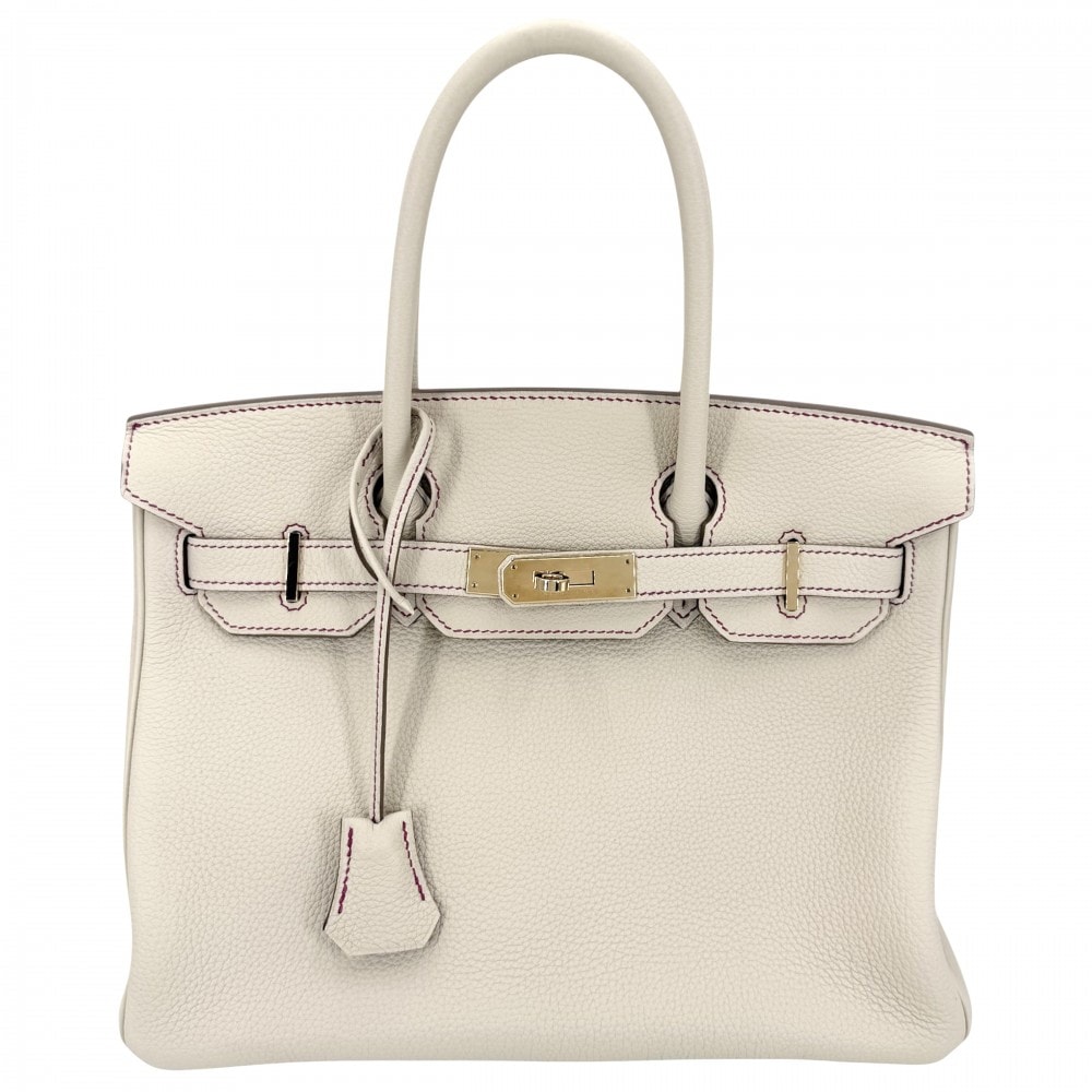 HERMES エルメス ハンドバッグ バーキン30 内縫い パーソナルオーダー D刻印 レザー    ホワイト系 ピンク系 ゴールド金具 レディース 美品 2019年【中古品】