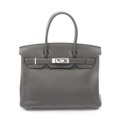 エルメス HERMES バーキン30 ハンドバッグ バッグ レザー トリヨンクレマンス トリヨンクレマンス グラファイト □L刻印(2008年製造) レディース グレー系 【中古】