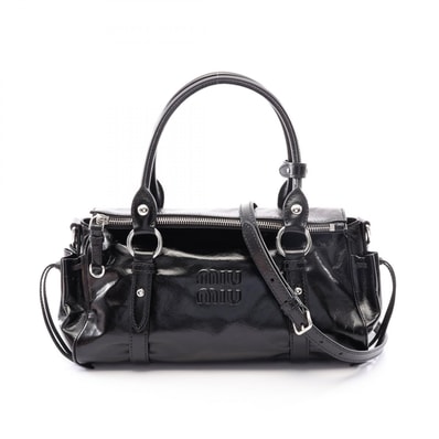 ミュウ ミュウ Miu Miu VITTELO SHINE 2WAY ハンドバッグ バッグ レザー レディース ブラック系 5BA3332A44F0002 【新品】