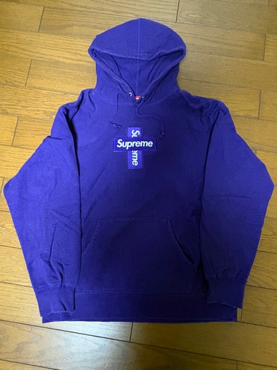 Supreme Cross Box Logo Hooded Sweatshirt "Purple"