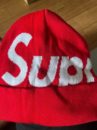 Supreme Big Logo Beanie "Red"