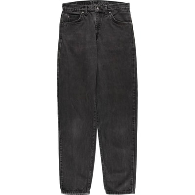 古着 90年代 リーバイス Levi's 550 RELAXED FIT TAPERED LEG オレンジタブ ブラックデニム テーパードデニムパンツ レディースL(w30)相当 ヴィンテージ/eaa587994