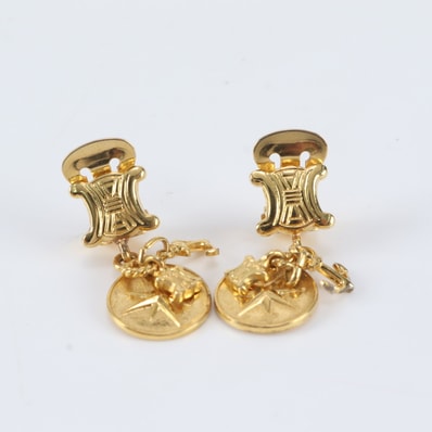 ■極美品 セリーヌ トリオンフ スイング アクセサリーイヤリング