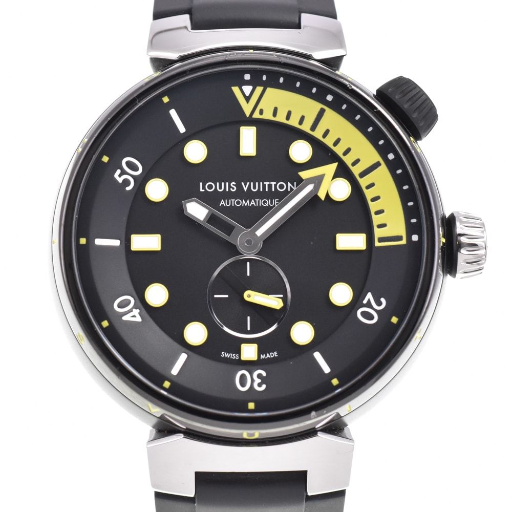 値下 ルイ・ヴィトン LOUIS VUITTON QA122 タンブール ストリートダイバー インナーベゼル 自動巻き メンズ 良品 D#144465