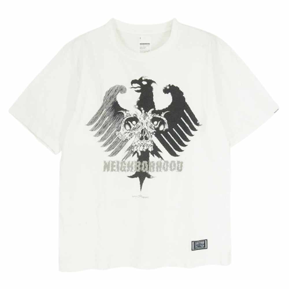NEIGHBORHOOD ネイバーフッド Tシャツ 09SS PUSHEAD フロント スカル プリント 半袖 Tシャツ ホワイト系 1【中古】