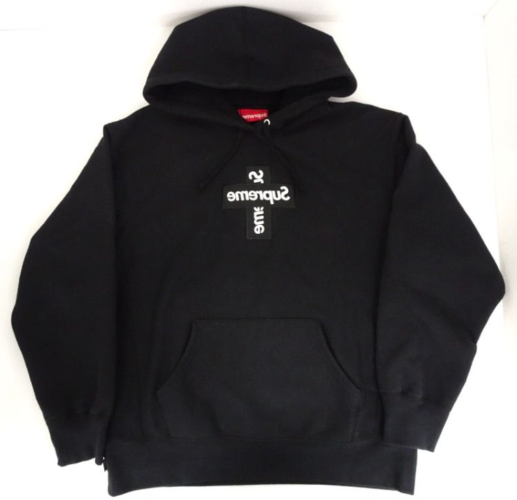 Supreme Cross Box Logo Hooded Sweatshirt "Black"