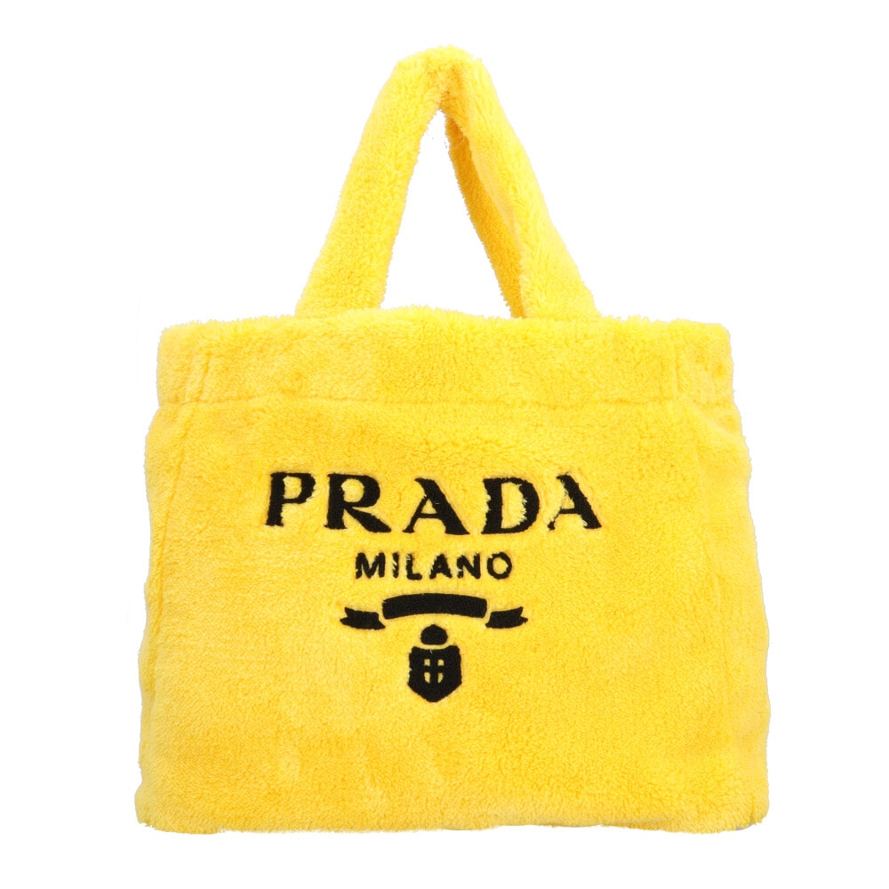 プラダ テリー トートバッグ パイル 1BG130 イエロー レディース PRADA  中古