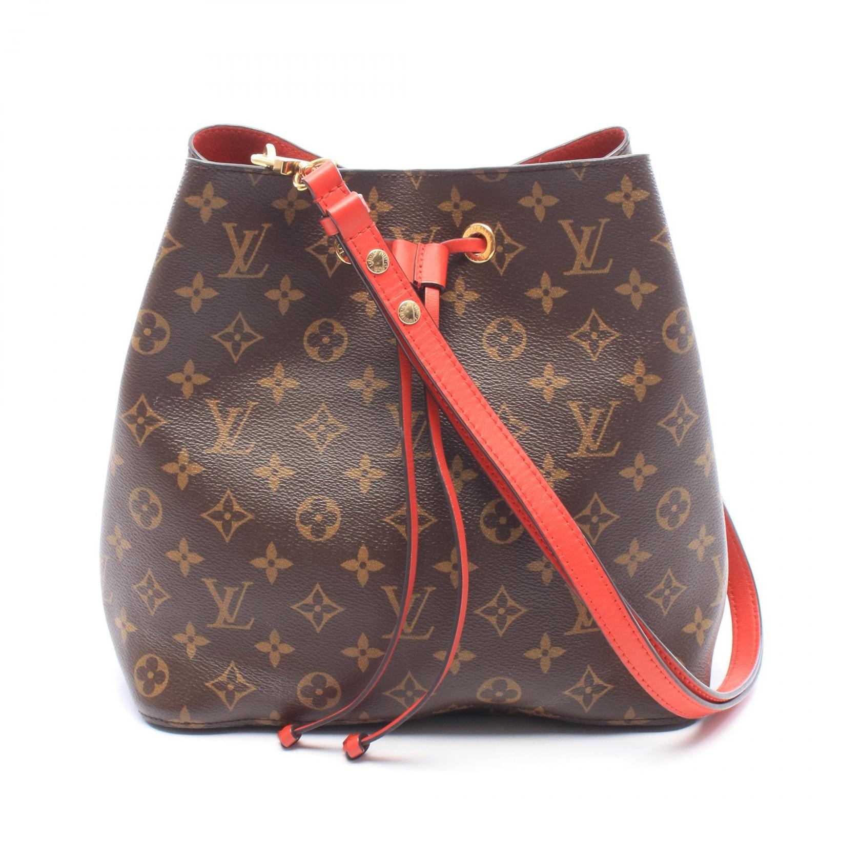 ルイ・ヴィトン LOUIS VUITTON ネオノエ ショルダーバッグ バッグ PVCコーティングキャンバス レザー モノグラム コクリコ レディース ブラウン系 / レッド系 M44021 【中古】