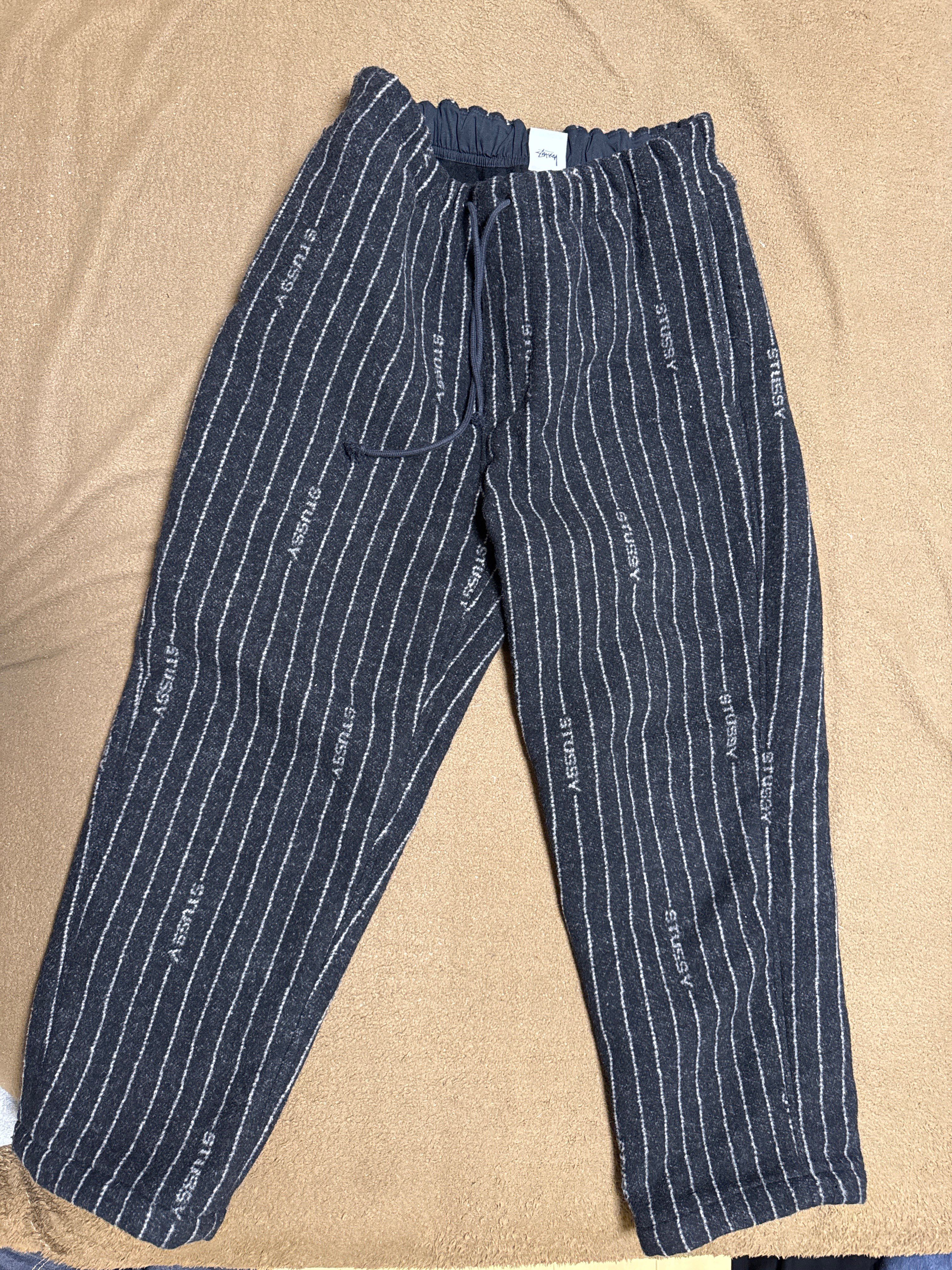 Stussy x Nike Striped Wool Pants "Black"