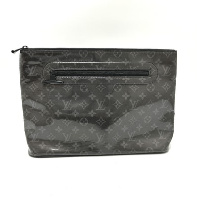 ルイヴィトン LOUIS VUITTON ポシェット・コスモス M63373 モノグラムエクリプスグレーズ 日本 東京 新宿伊勢丹限定 ポーチ クラッチバッグ ビニール ブラック 未使用