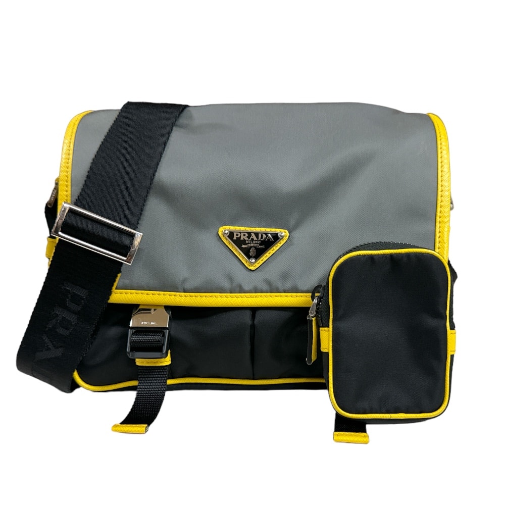 プラダ ショルダーバッグ ナイロン 2VD769 ブラック メンズ PRADA  中古