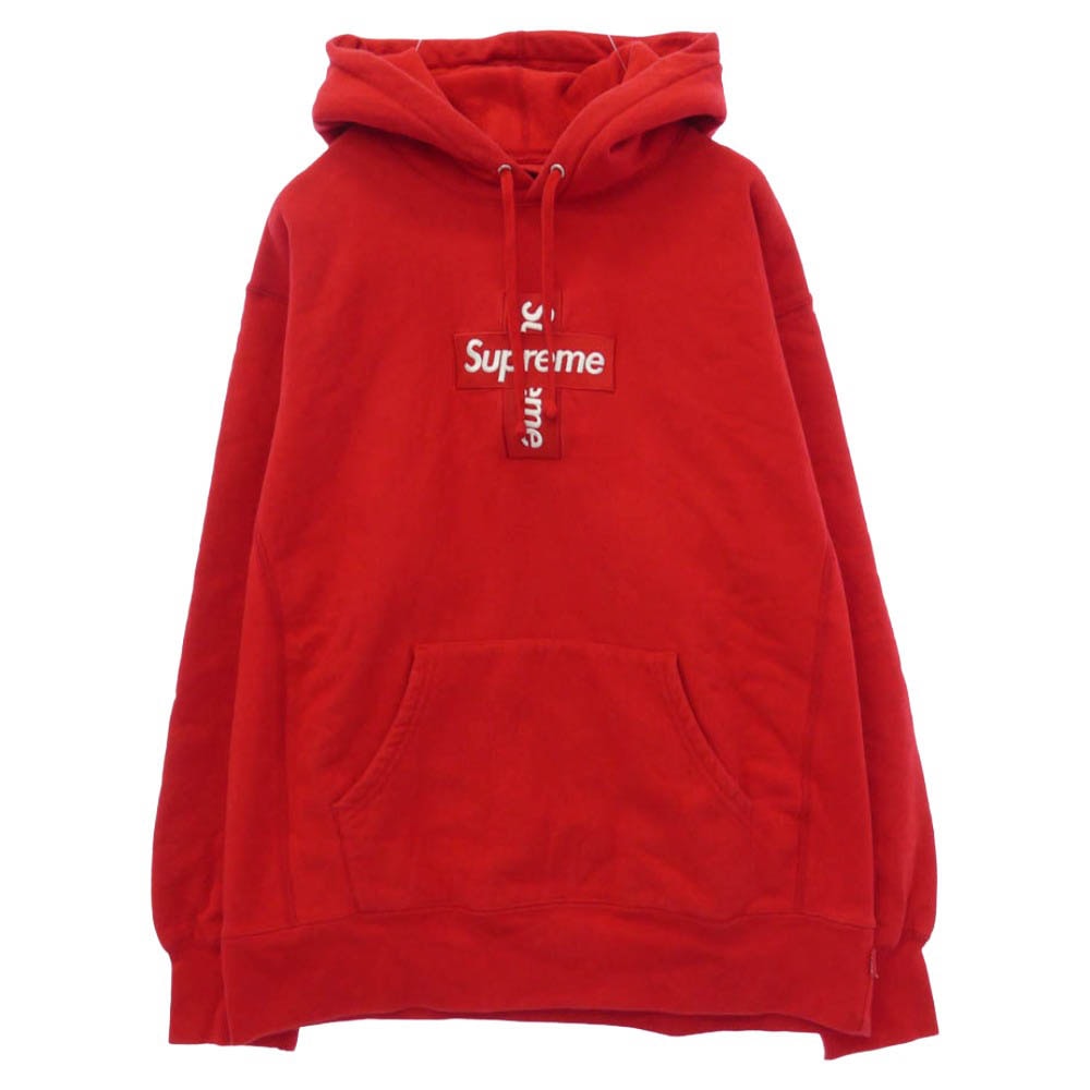 Supreme シュプリーム 20AW Cross Box Logo Hooded Sweatshirt クロス ボックスロゴ フーデッド スウェットシャツ パーカー レッド系 M【中古】