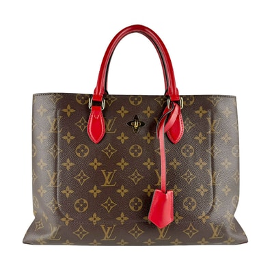 ルイ ヴィトン LOUIS VUITTON ハンドバッグ ショルダーバッグ モノグラム フラワートート モノグラムキャンバス ブラウン/レッド ゴールド レディース M43553【中古】 z9599