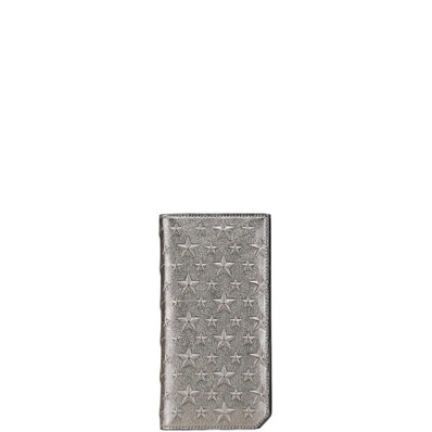 ジミーチュウ スター スタッズ 二つ折り財布 グレー レザー レディース JIMMY CHOO 【中古】