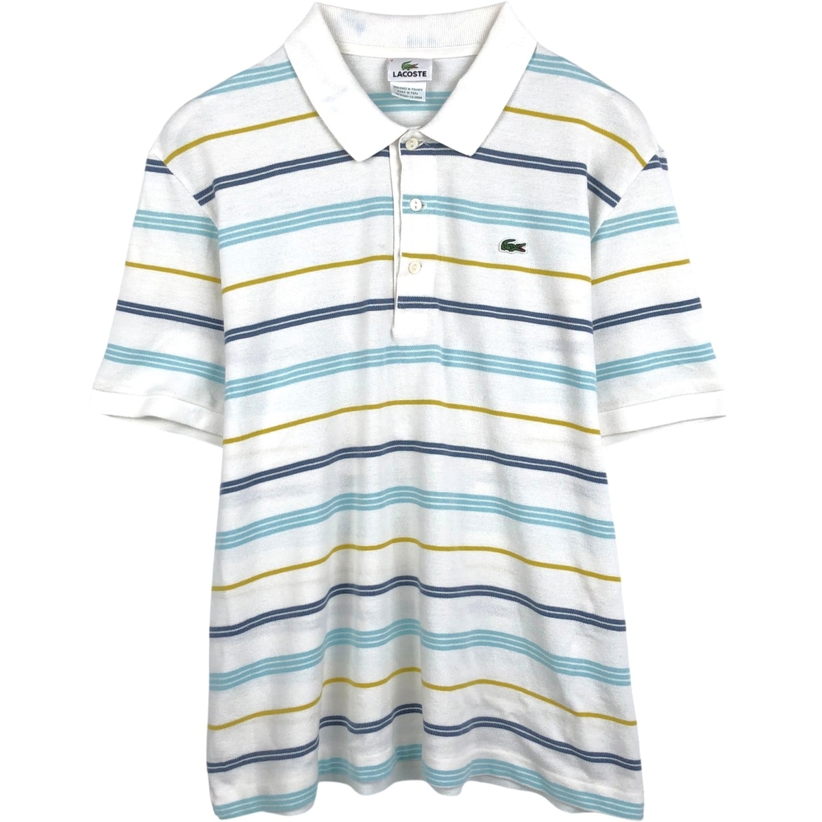 古着 ラコステ LACOSTE マルチボーダー 半袖 ボーダー ポロシャツ 6 メンズXL相当/eaa622935