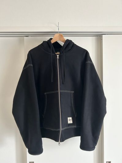 Stussy Double Face Label Zip Hoodie "Black"