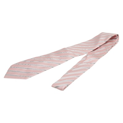 ルイ ヴィトン ネクタイ ピンク グレー シルク メンズ LOUIS VUITTON 【中古】