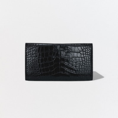 エルメス HERMES MC2 フレミング MC2フレミング 財布 長財布 ロングウォレット アリゲーター クロコダイル ノワール Noir ブラック Black 黒 エキゾチック
