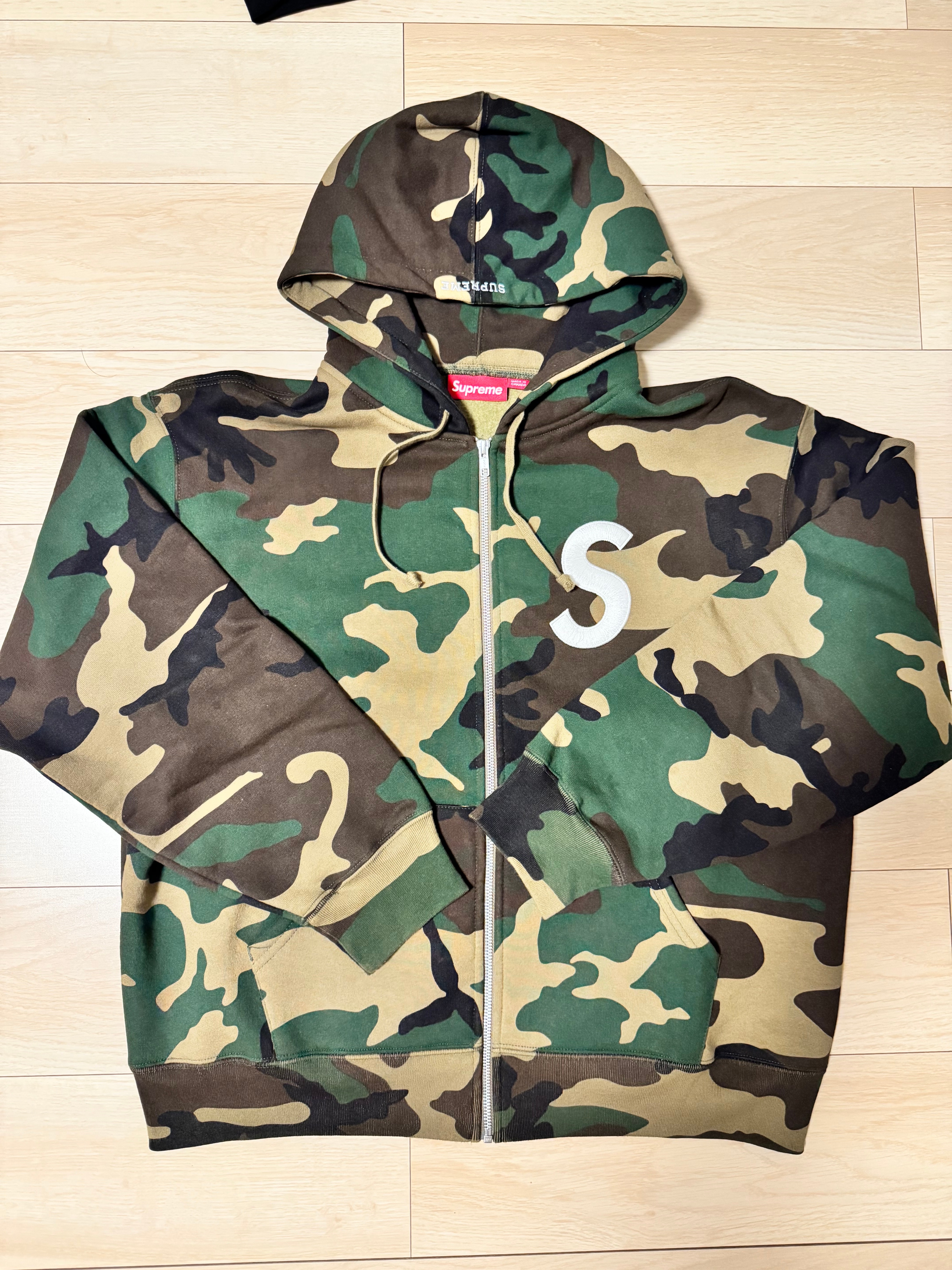 Supreme S Logo Zip Up Hooded Sweatshirt (25FW) "Woodland Camo"