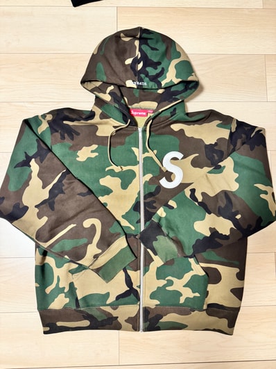 Supreme S Logo Zip Up Hooded Sweatshirt (25FW) "Woodland Camo"