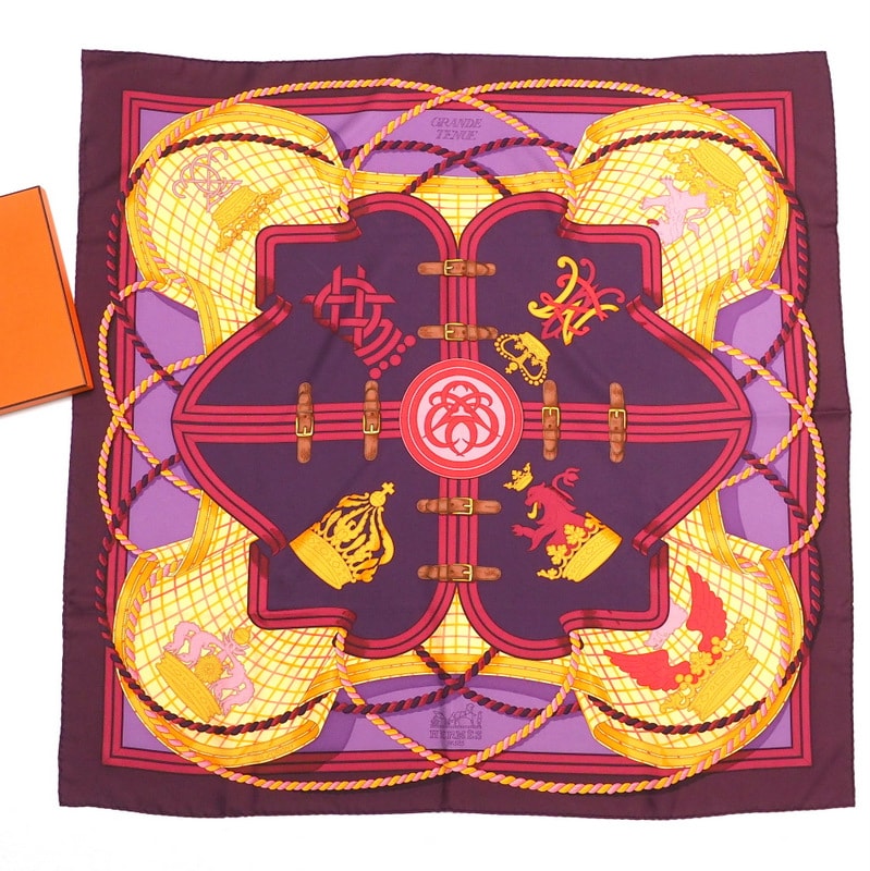 ■美品■HERMES エルメス GRANDE TENUE 馬の礼装 カレ90 スカーフ 【おすすめ】 フランス製 ブランド古着【中古】20240723/RA0606