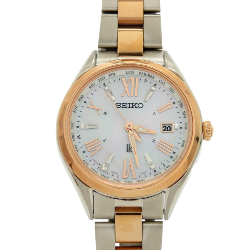 セイコー  ルキア SSQV104 ソーラー電波 チタン  ホワイ