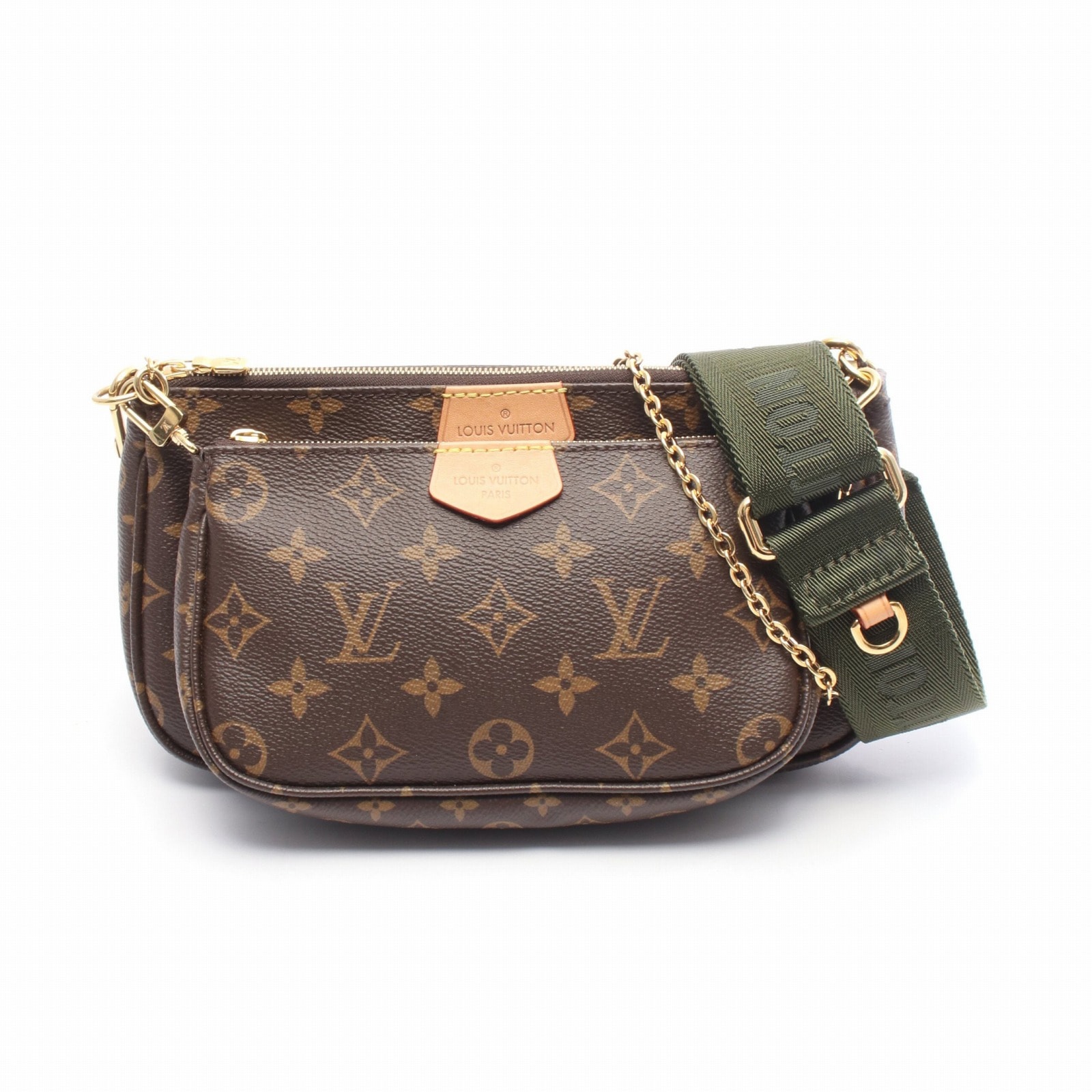 ルイ・ヴィトン LOUIS VUITTON ミュルティ ポシェットアクセソワール ショルダーバッグ バッグ PVCコーティングキャンバス レザー モノグラム レディース ブラウン系 / カーキ系 M44813 【中古】