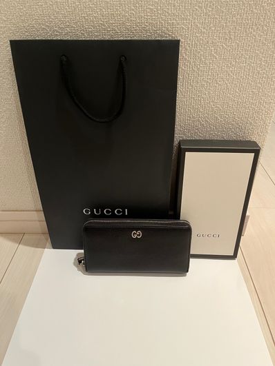 GUCCI Leather Zip Around Wallet "Black"