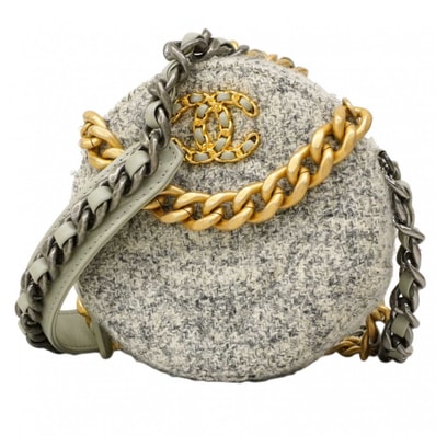 【6dd4656】シャネル ハンドバッグ チェーンショルダー シャネル19 ツイード グレー ゴールド/シルバー金具 2wayバッグ【中古】レディース