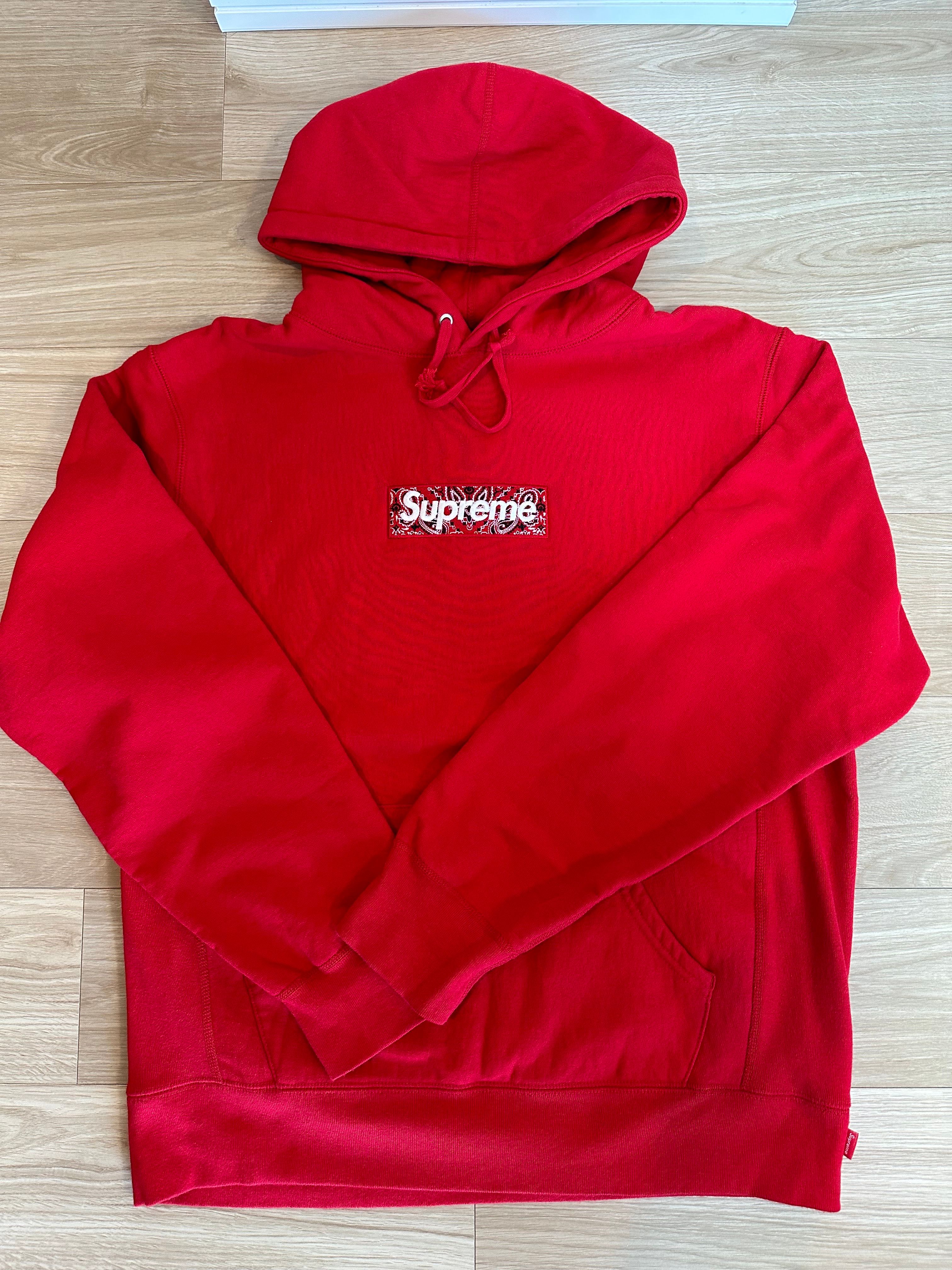 Supreme Bandana Box Logo Hooded Sweatshirt "Red"