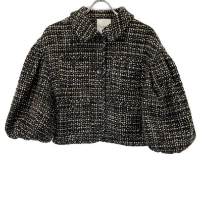 クラネ ブラック mix tweed puffsleeve jacket/ミックスツイードパフスリーブジャケット 2