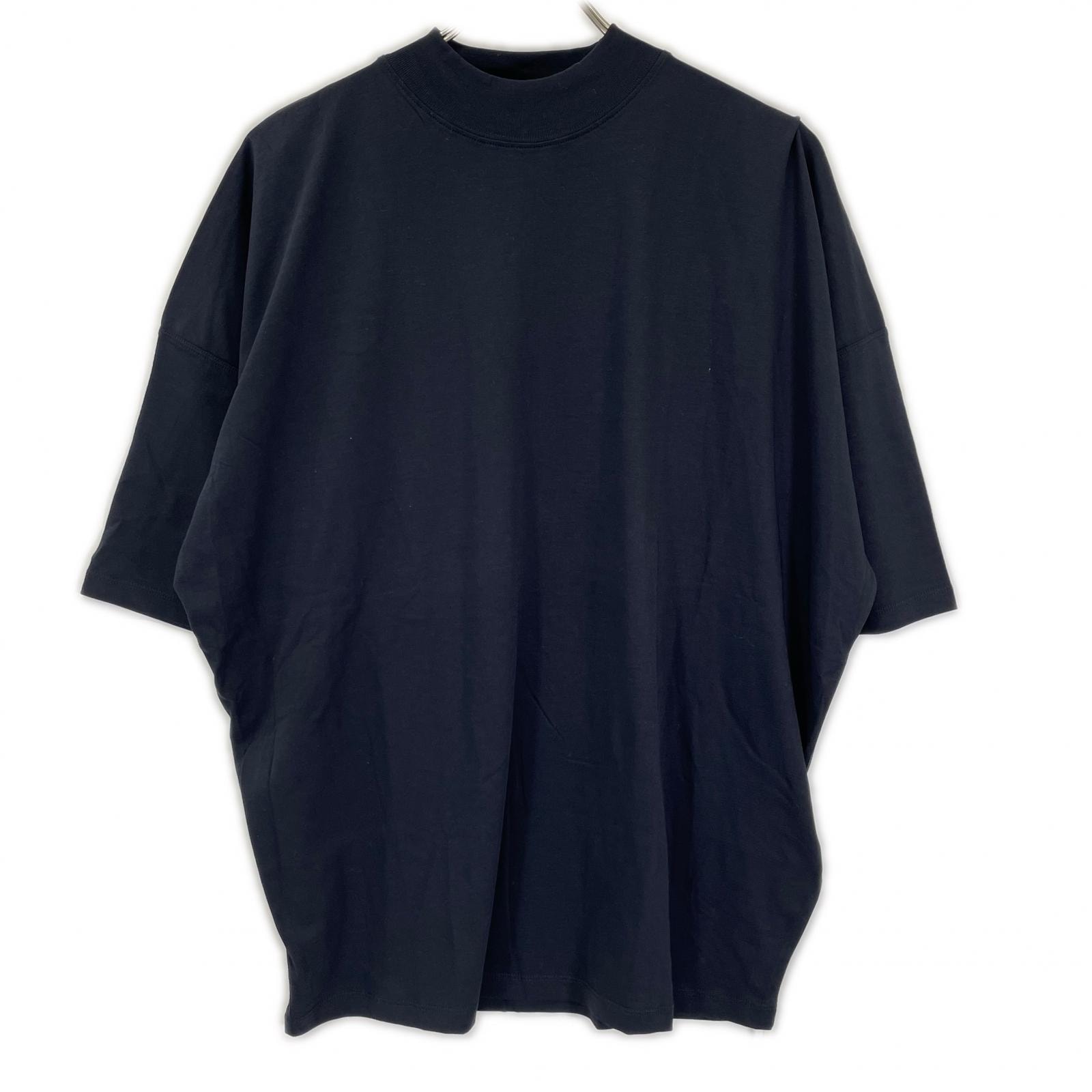 ジルサンダー JSMQ706022 ネイビー モックネック 半袖Tシャツ S