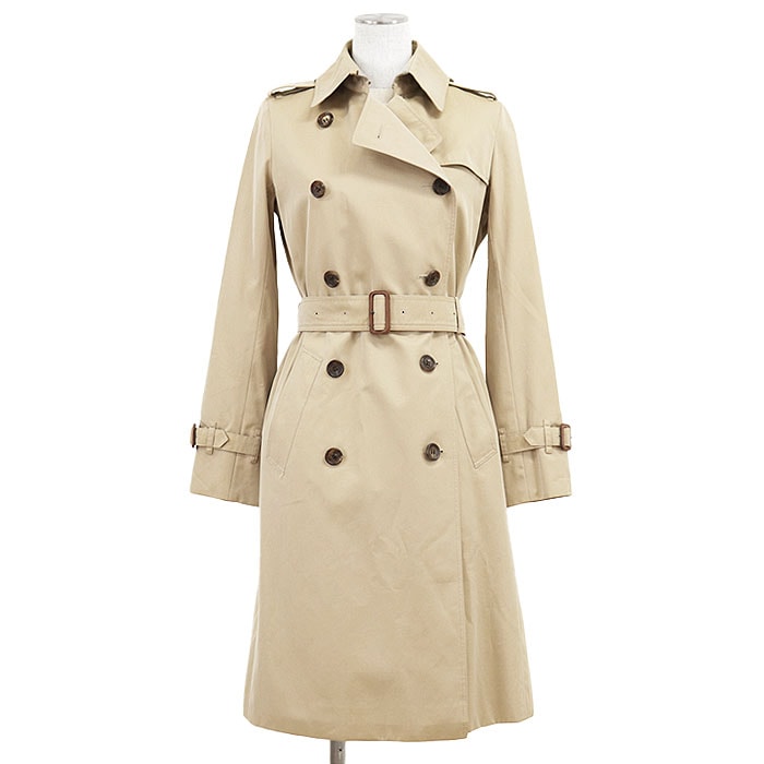 【美品】BURBERRY バーバリー トレンチコート コットン100% ベルテッド ウール100%ライナー 取外可 アウター レディース サイズ 36 ベージュ 日本製