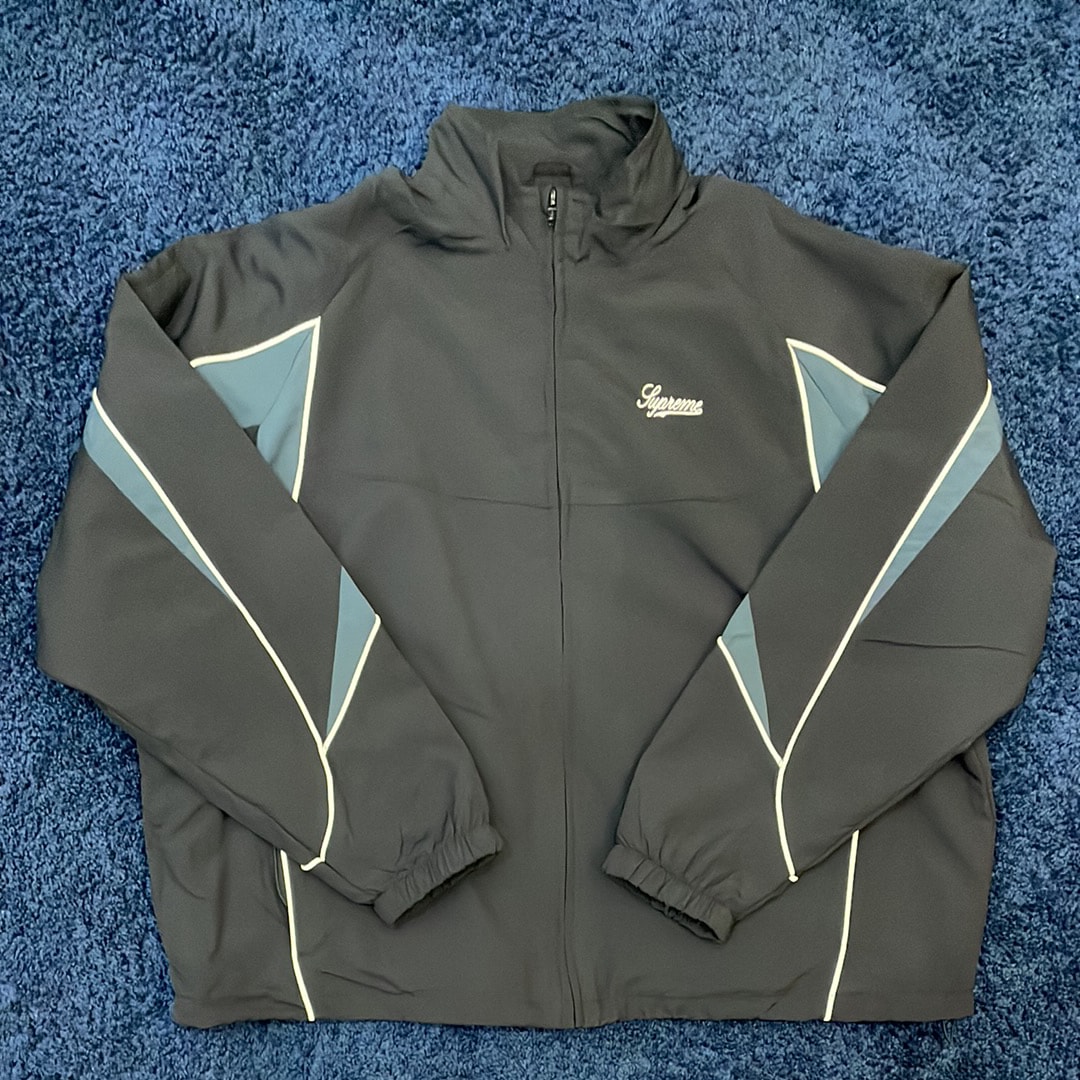 Supreme Contrast Piping Track Jacket "Black"