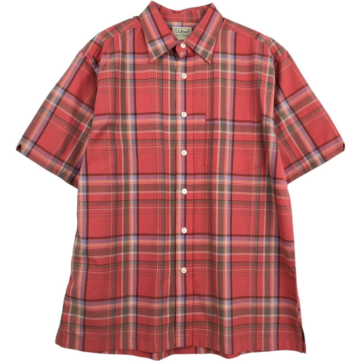 古着 90~00年代 エルエルビーン L.L.Bean 半袖 コットン チェックシャツ ボックスシャツ メンズM相当 ヴィンテージ/eaa674134