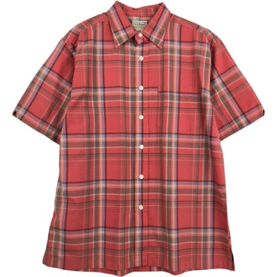 古着 90~00年代 エルエルビーン L.L.Bean 半袖 コットン チェックシャツ ボックスシャツ メンズM相当 ヴィンテージ/eaa674134